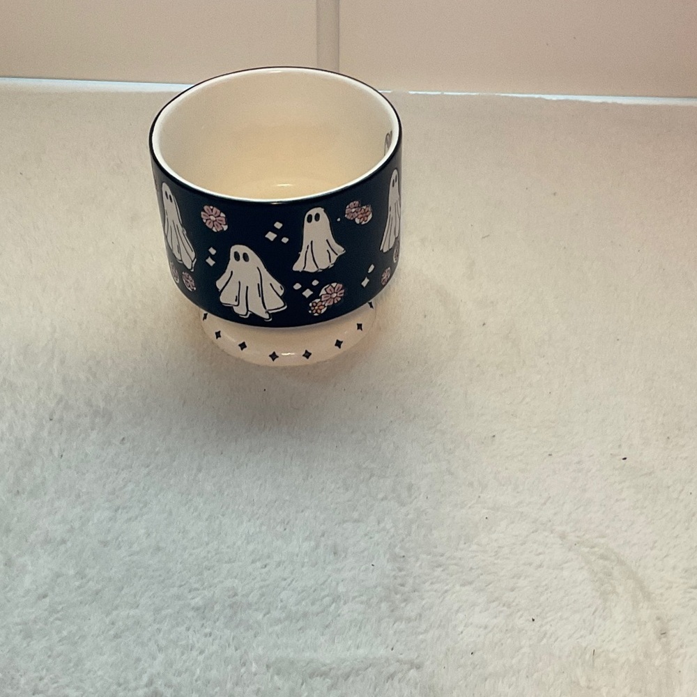 Ghost Patterned Holiday Decor Bowl